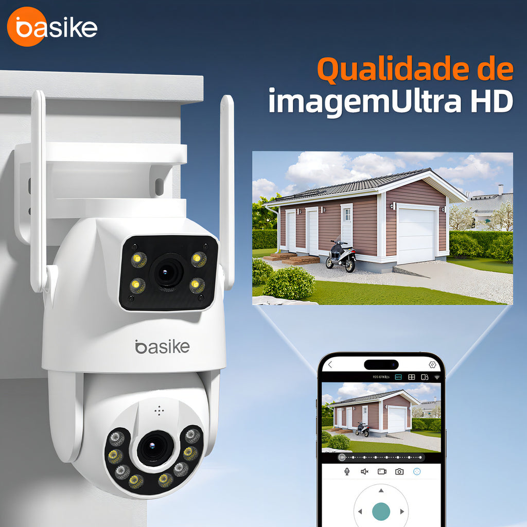 Câmera de Segurança BASIKE WI-FI 4K para Telhado Externo