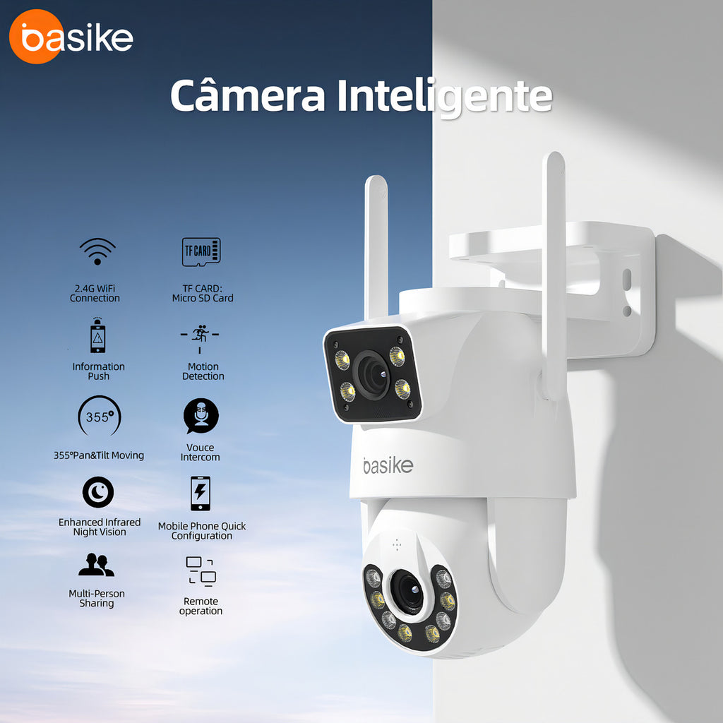 Câmera de Segurança BASIKE WI-FI 4K para Telhado Externo