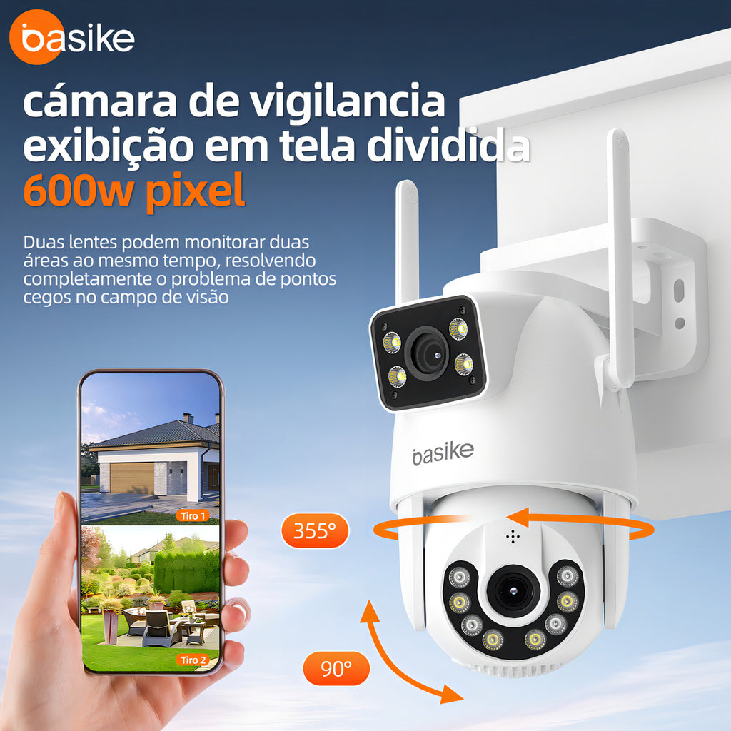 Câmera de Segurança BASIKE WI-FI 4K para Telhado Externo